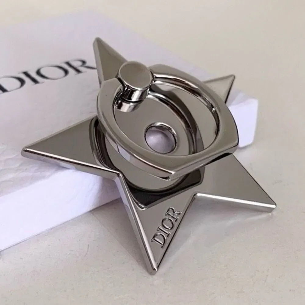 Dior polished silver color phone ring grip